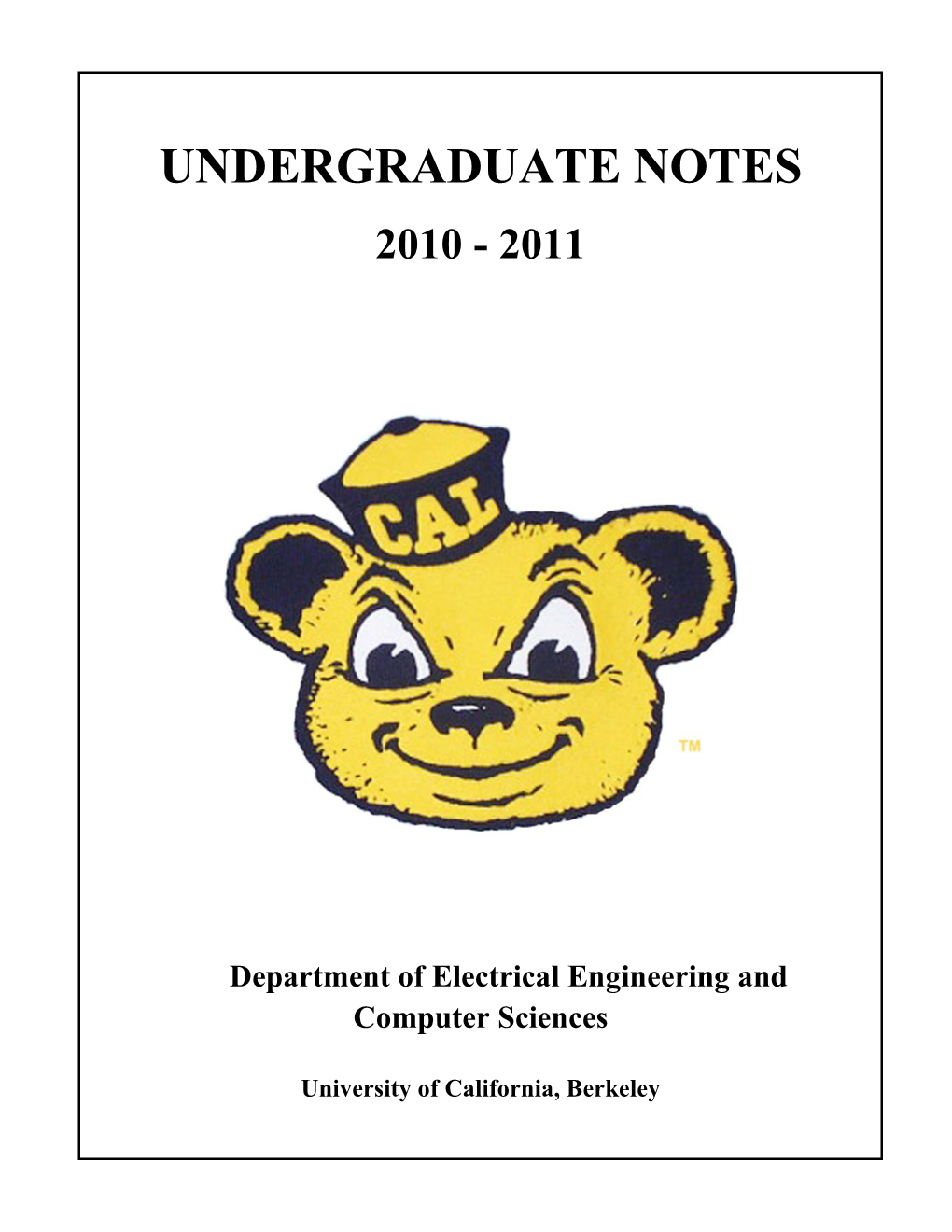 Undergraduate Notes 2010 - 2011