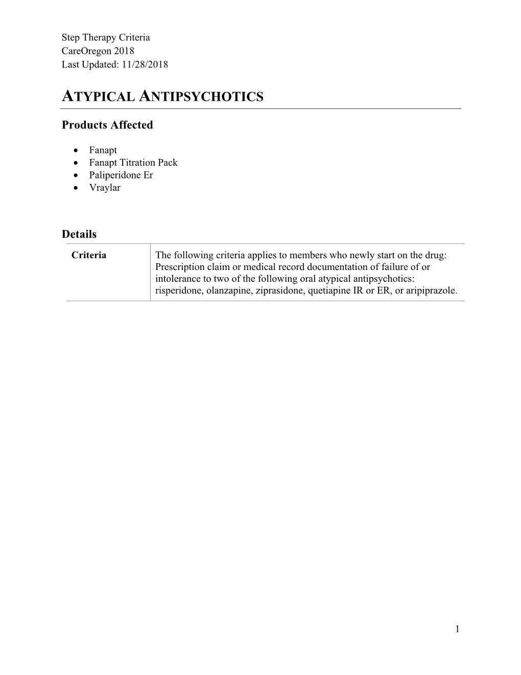 Careoregon Advantage Step Therapy Criteria