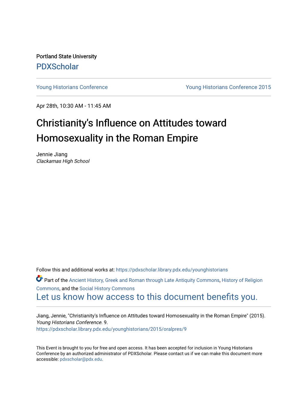 Christianity's Influence on Attitudes Toward Homosexuality in the Roman Empire