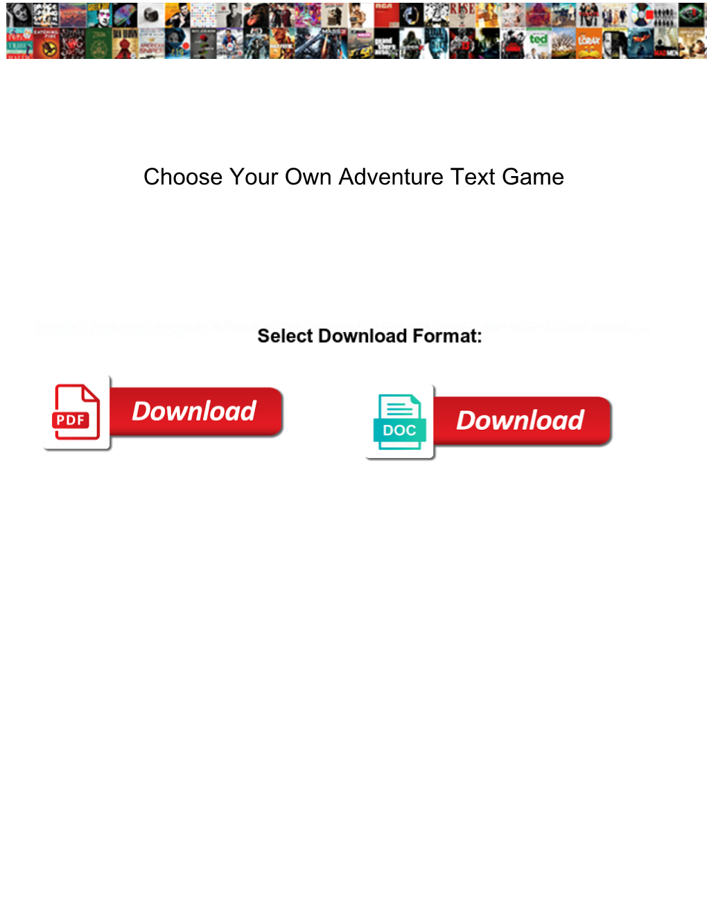 Choose Your Own Adventure Text Game