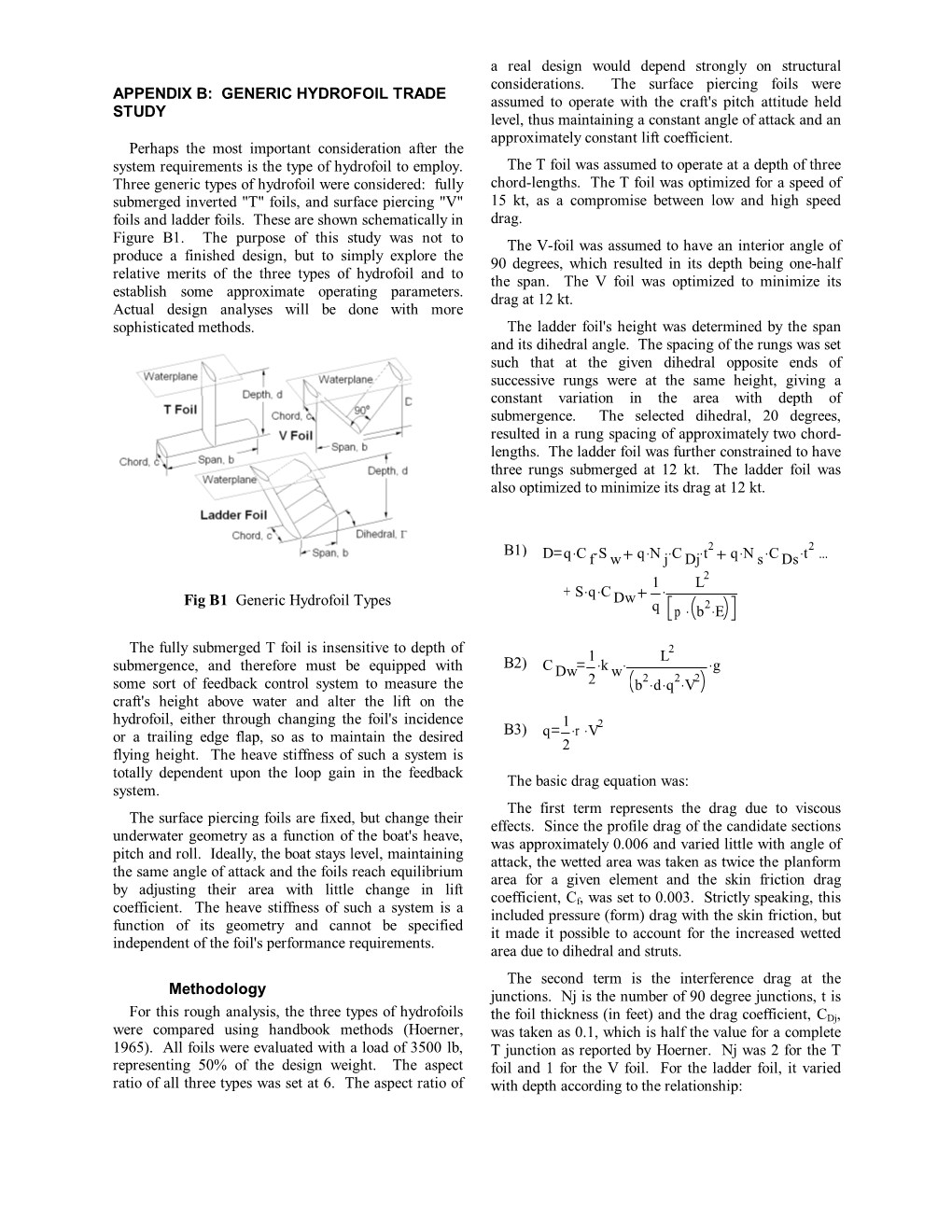 Generic Hydrofoil Trade Study