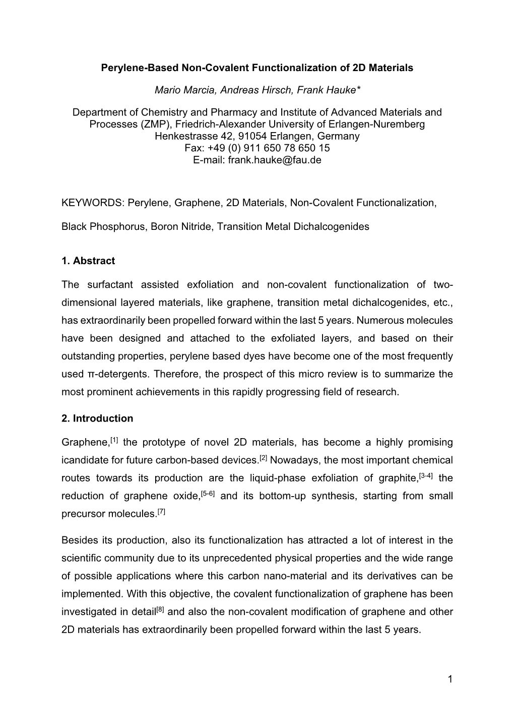 1 Perylene-Based Non-Covalent Functionalization of 2D