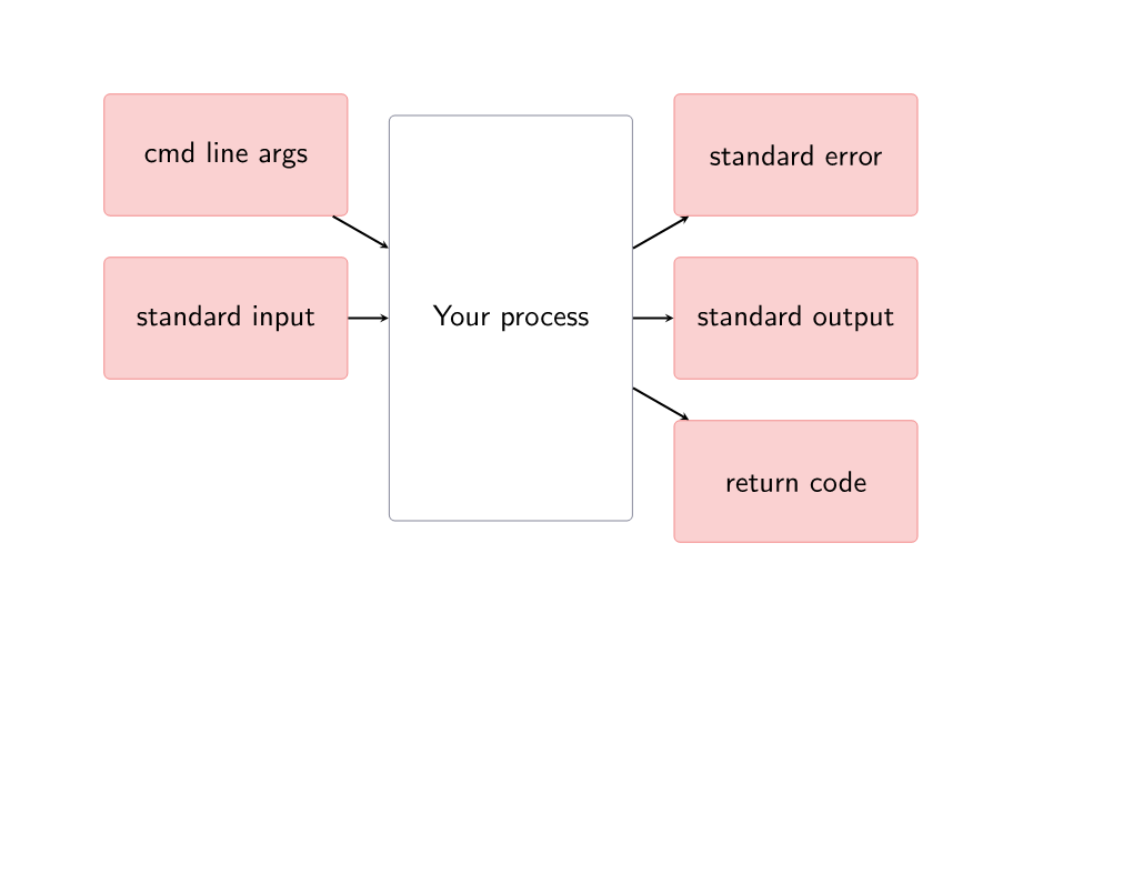 Cmd Line Args Standard Input Your Process Standard Output Standard