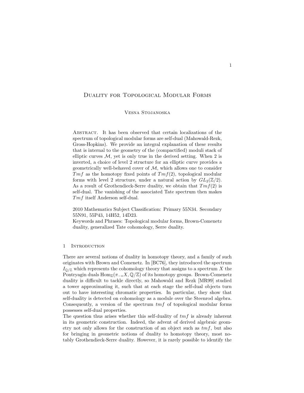 Duality for Topological Modular Forms