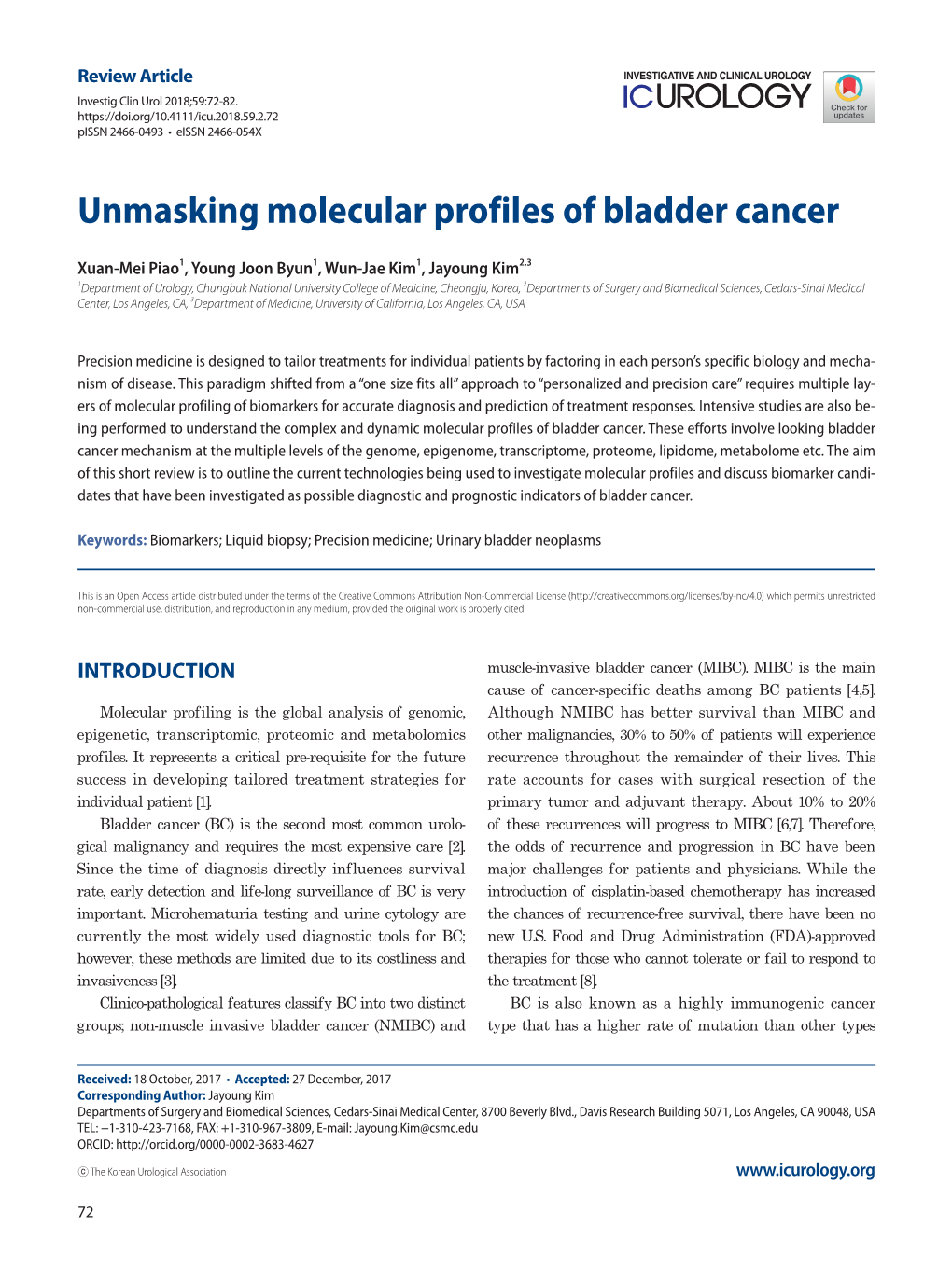 Unmasking Molecular Profiles of Bladder Cancer