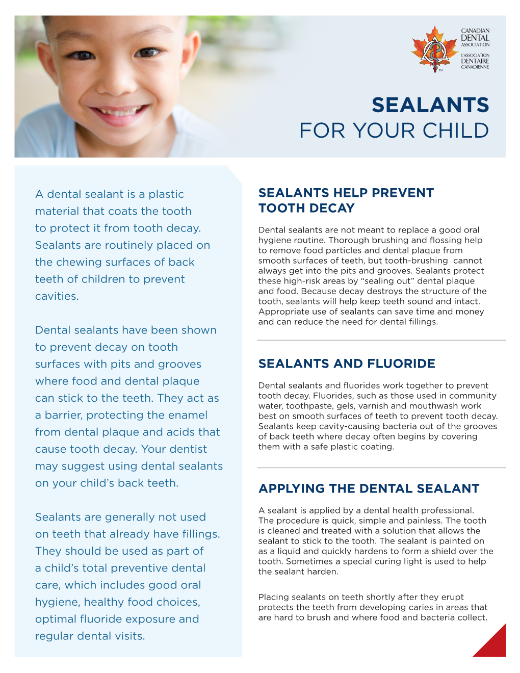 Sealants for Your Child