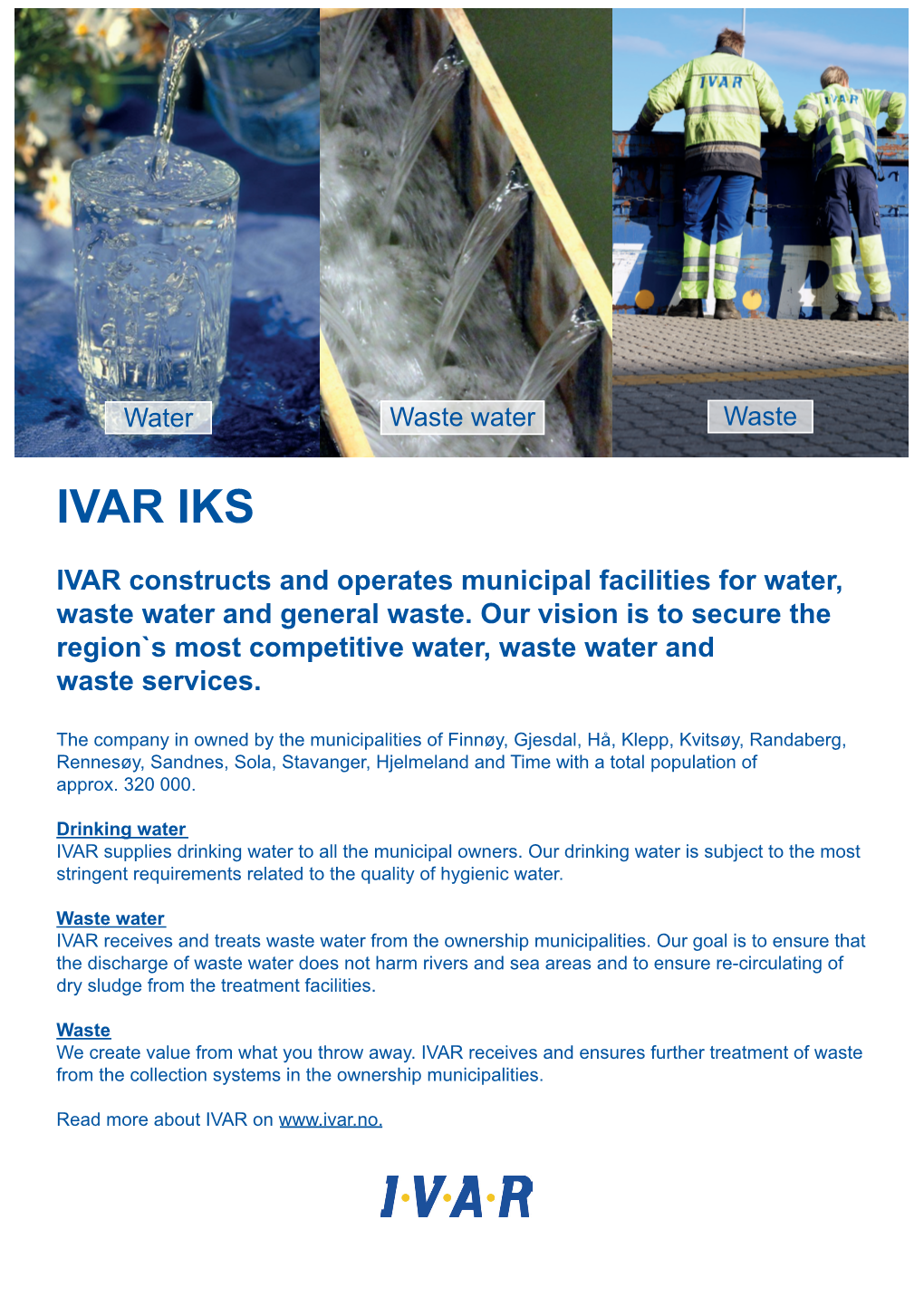 IVAR IKS IVAR Constructs and Operates Municipal Facilities for Water, Waste Water And