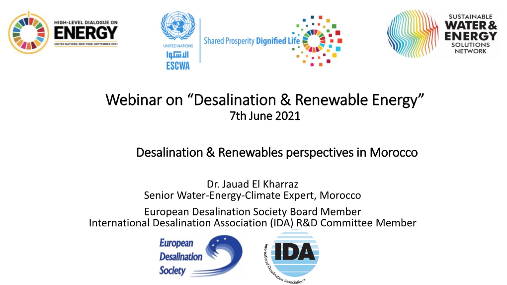 Morocco Desalination & Renewables Perspectives Presentation