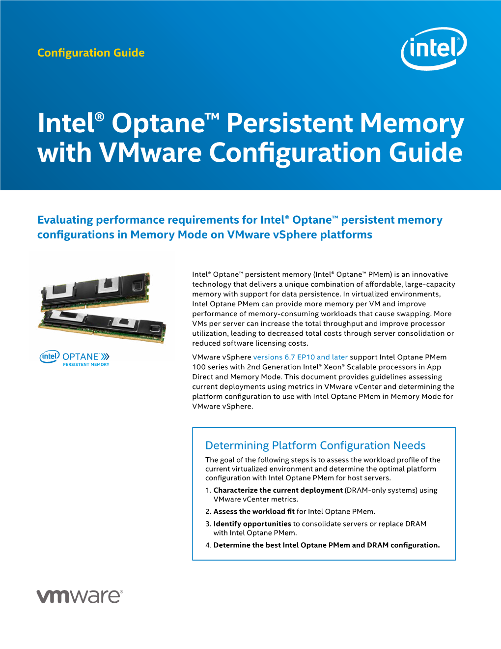 Intel® Optane™ Persistent Memory with Vmware Configuration Guide