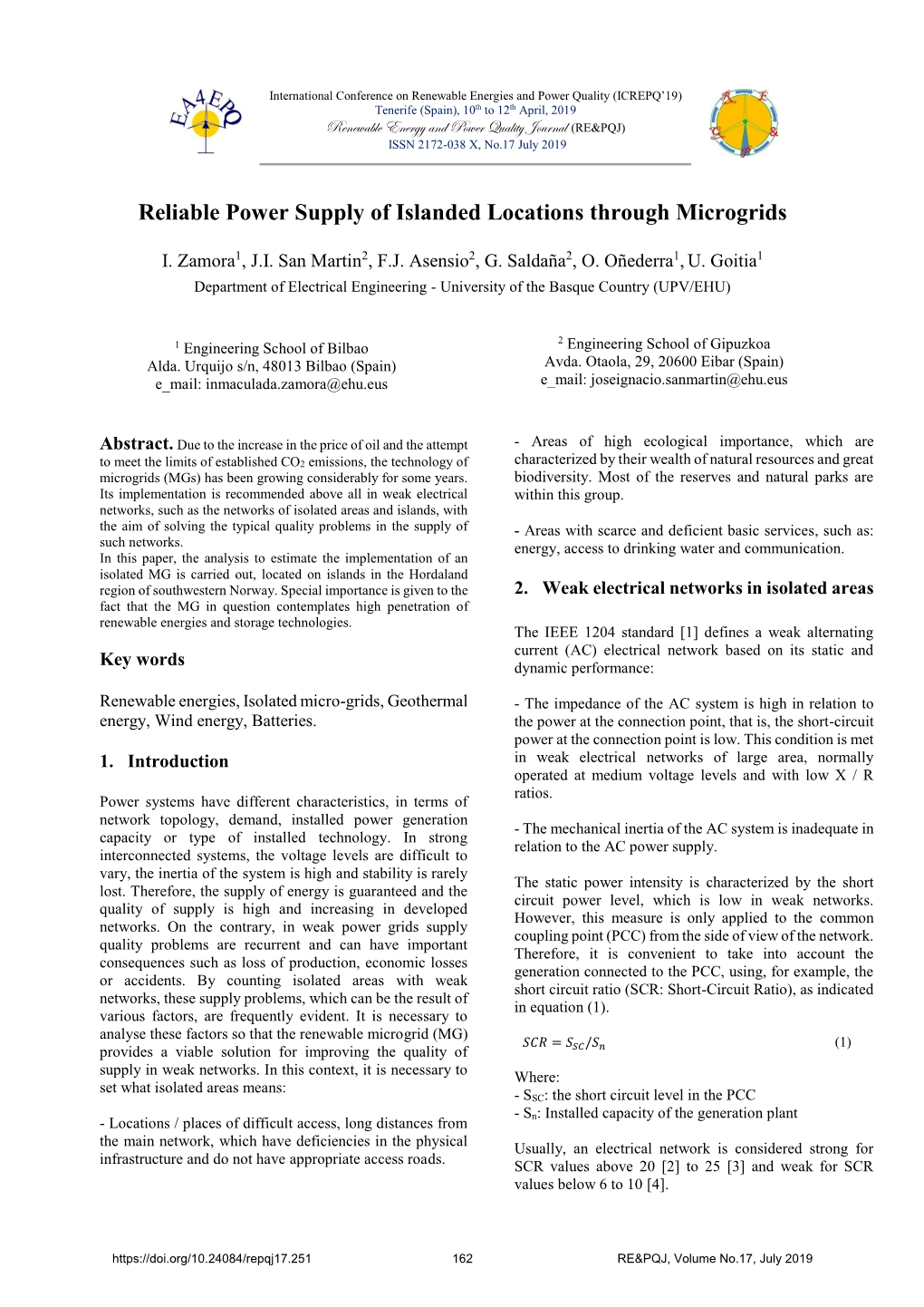 Reliable Power Supply of Islanded Locations Through Microgrids