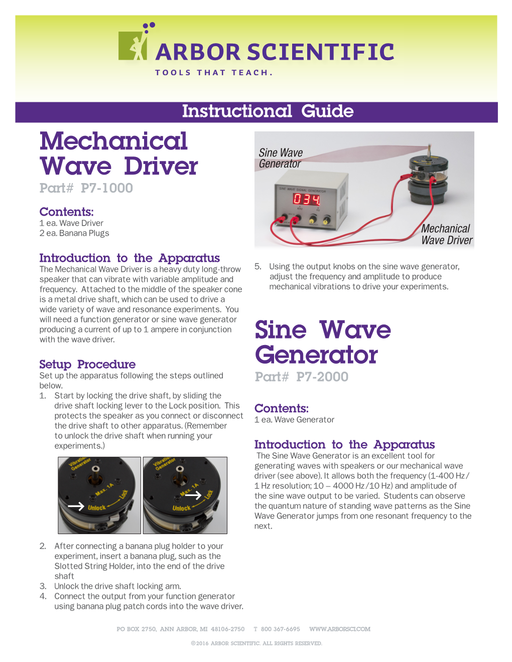 Mechanical Wave Driver Sine Wave Generator