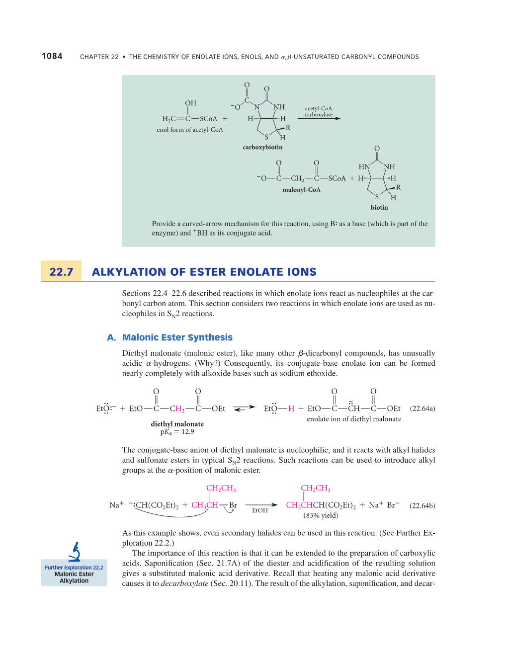 22.7 Alkylation of Ester Enolate Ions