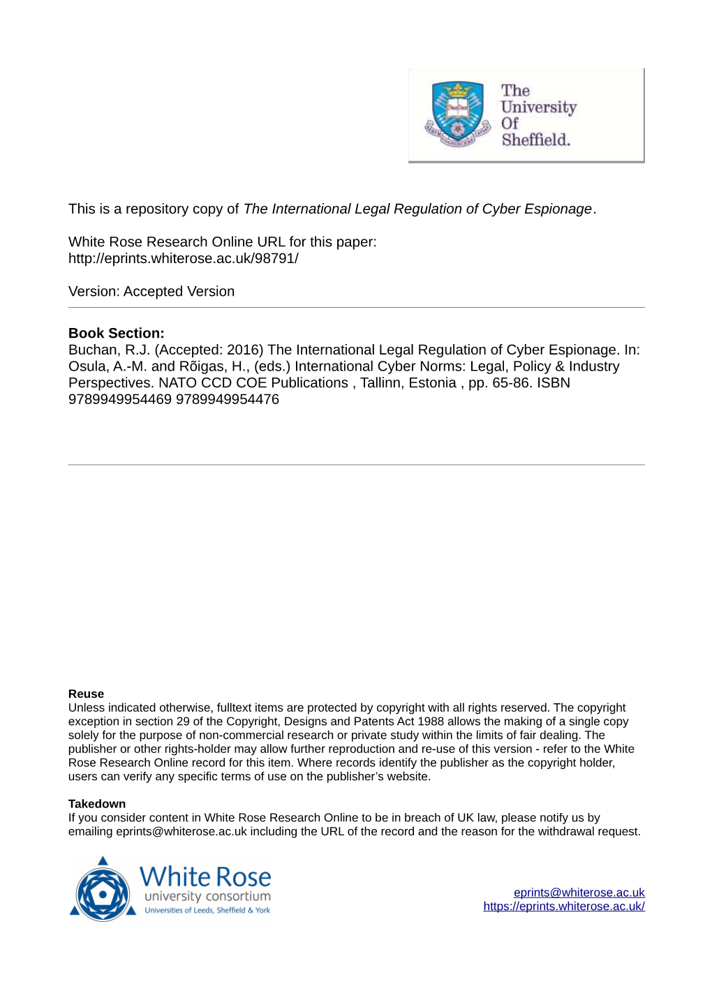 The International Legal Regulation of Cyber Espionage