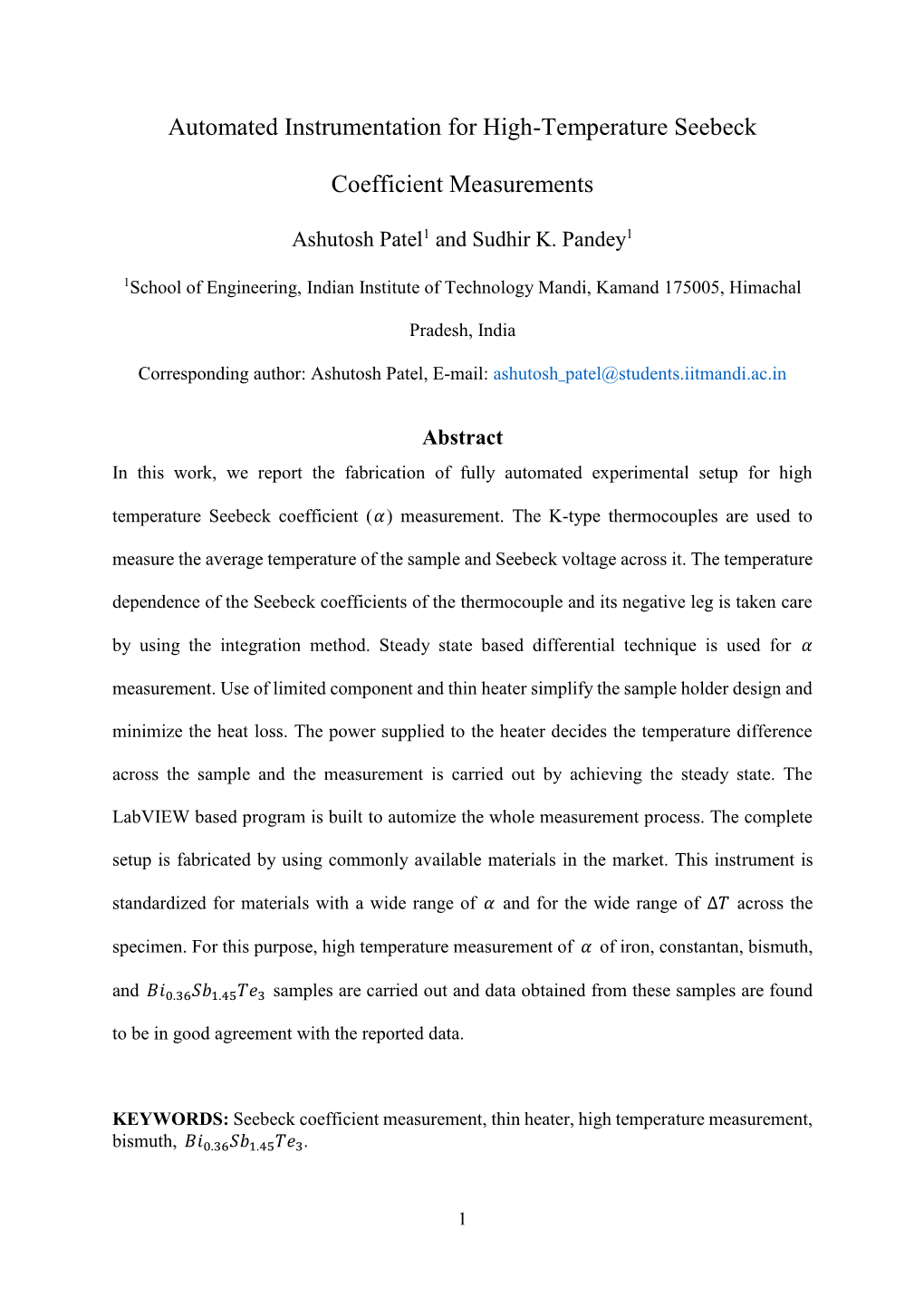 Automated Instrumentation for High-Temperature Seebeck