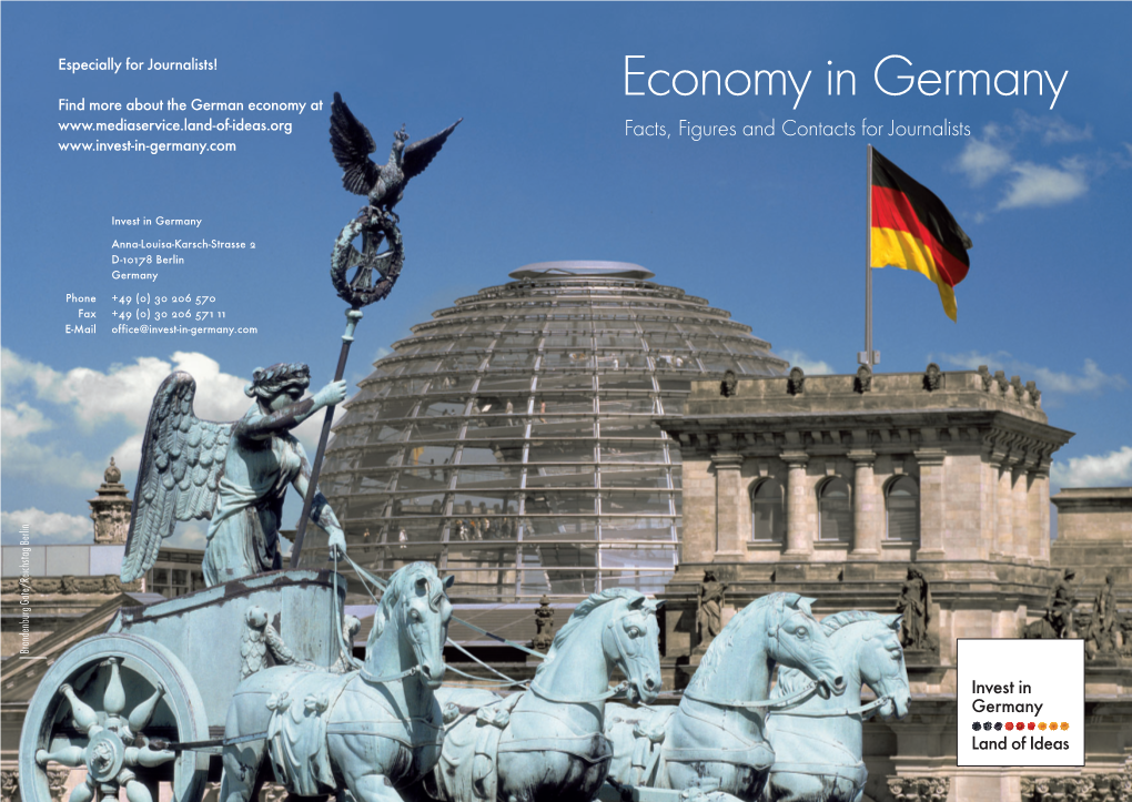 Economy in Germany Facts, Figures and Contacts for Journalists