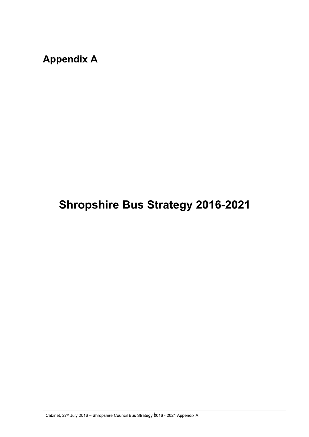 Shropshire Bus Strategy 2016-2021