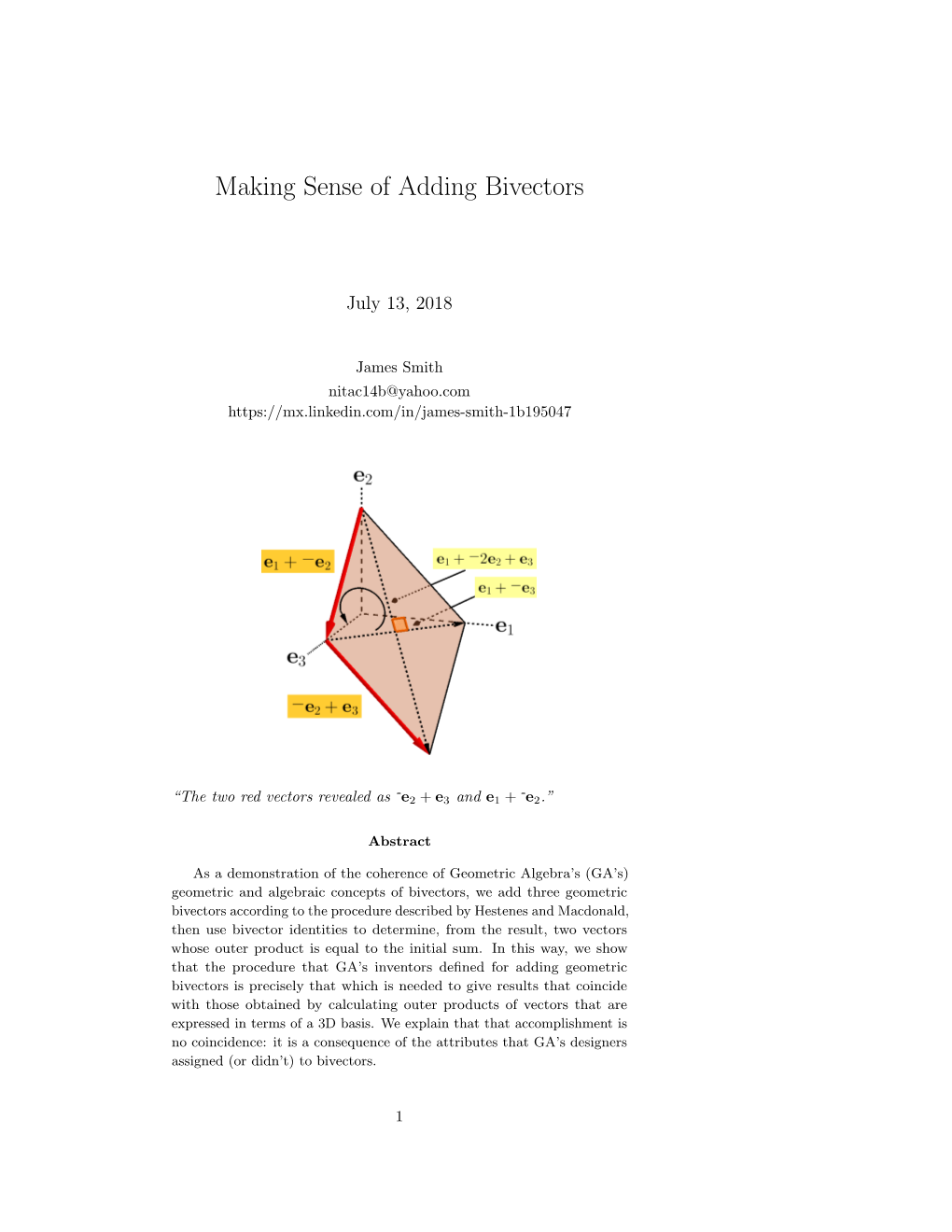 Making Sense of Adding Bivectors