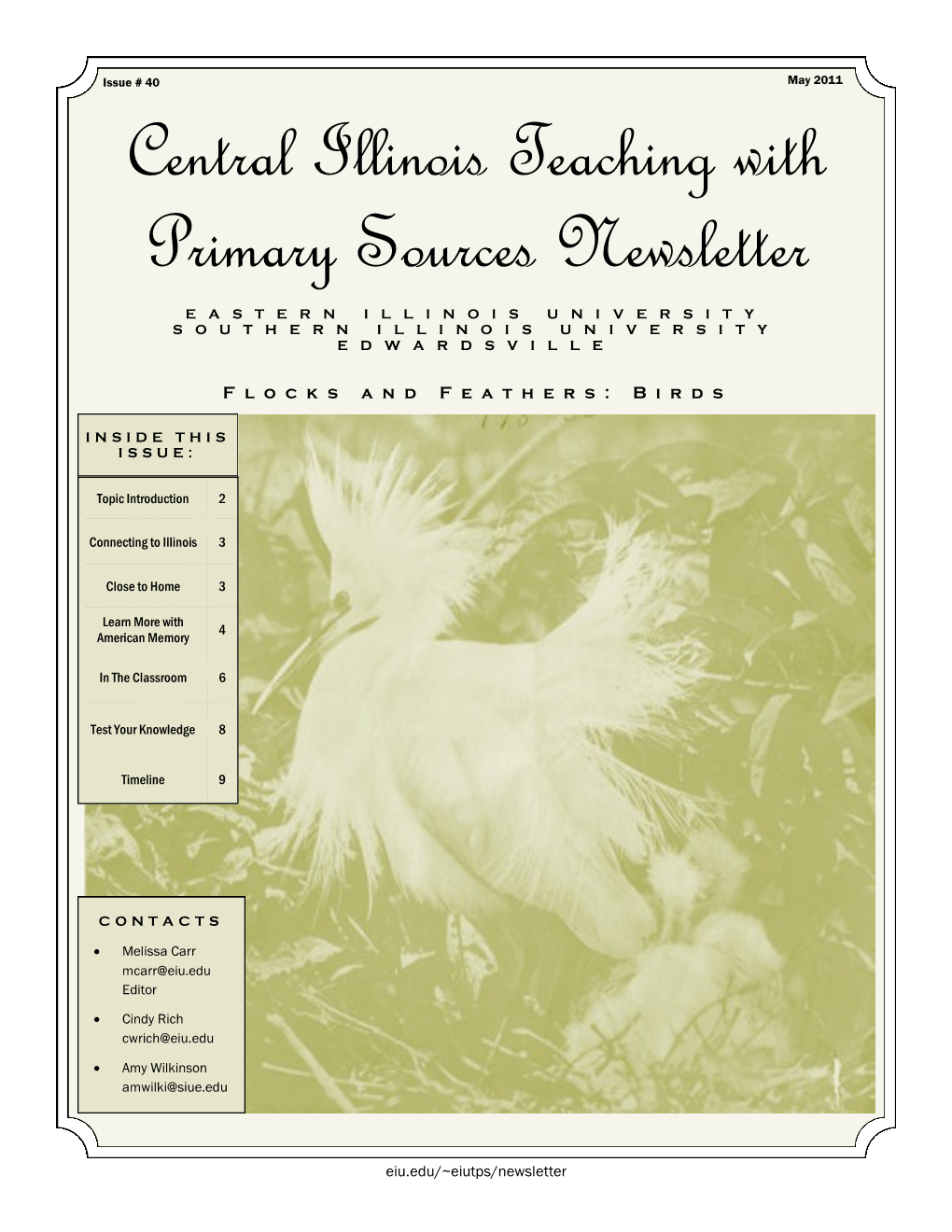 Central Illinois Teaching with Primary Sources Newsletter