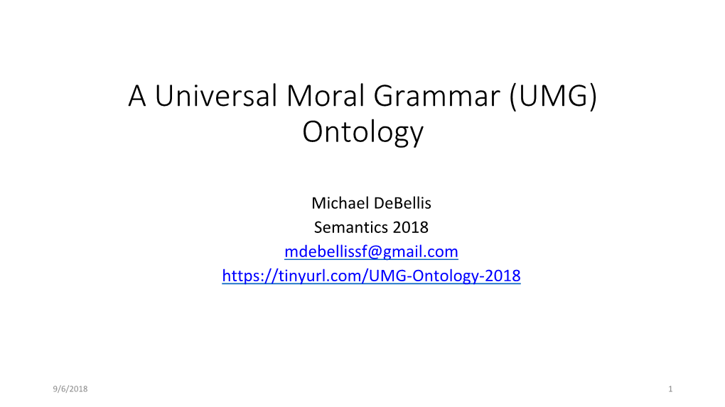 A Universal Moral Grammar (UMG) Ontology