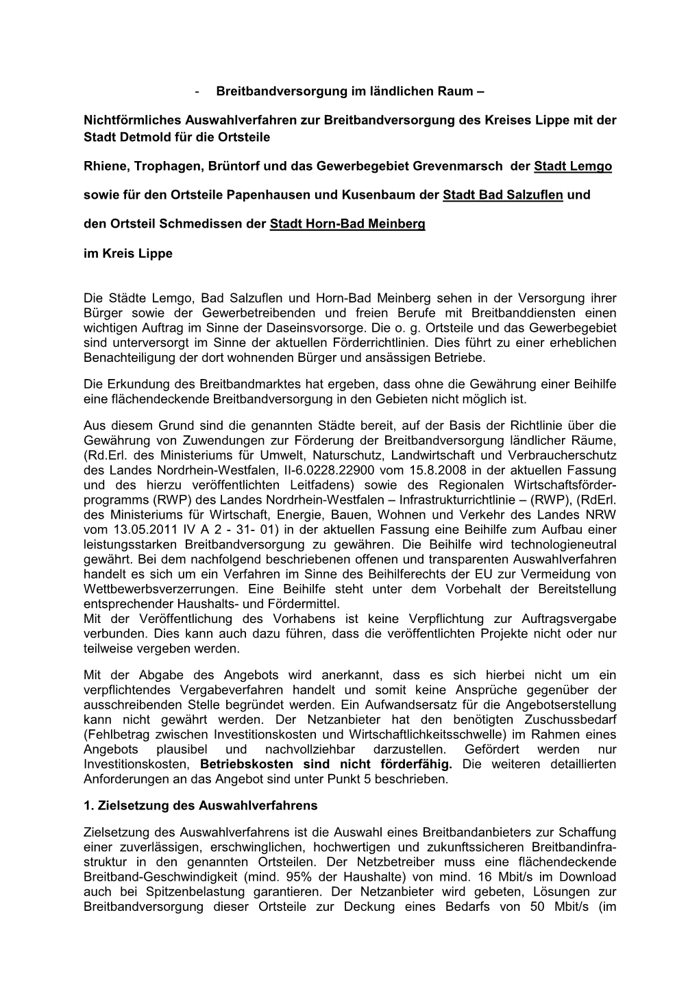 Text Auswahlverfahren Lemgo, Bad Salzuflen, Horn-Bad Meinberg