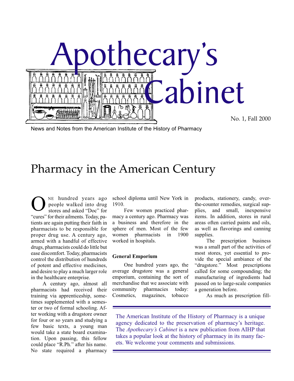 The Apothecary's Cabinet 16Pp