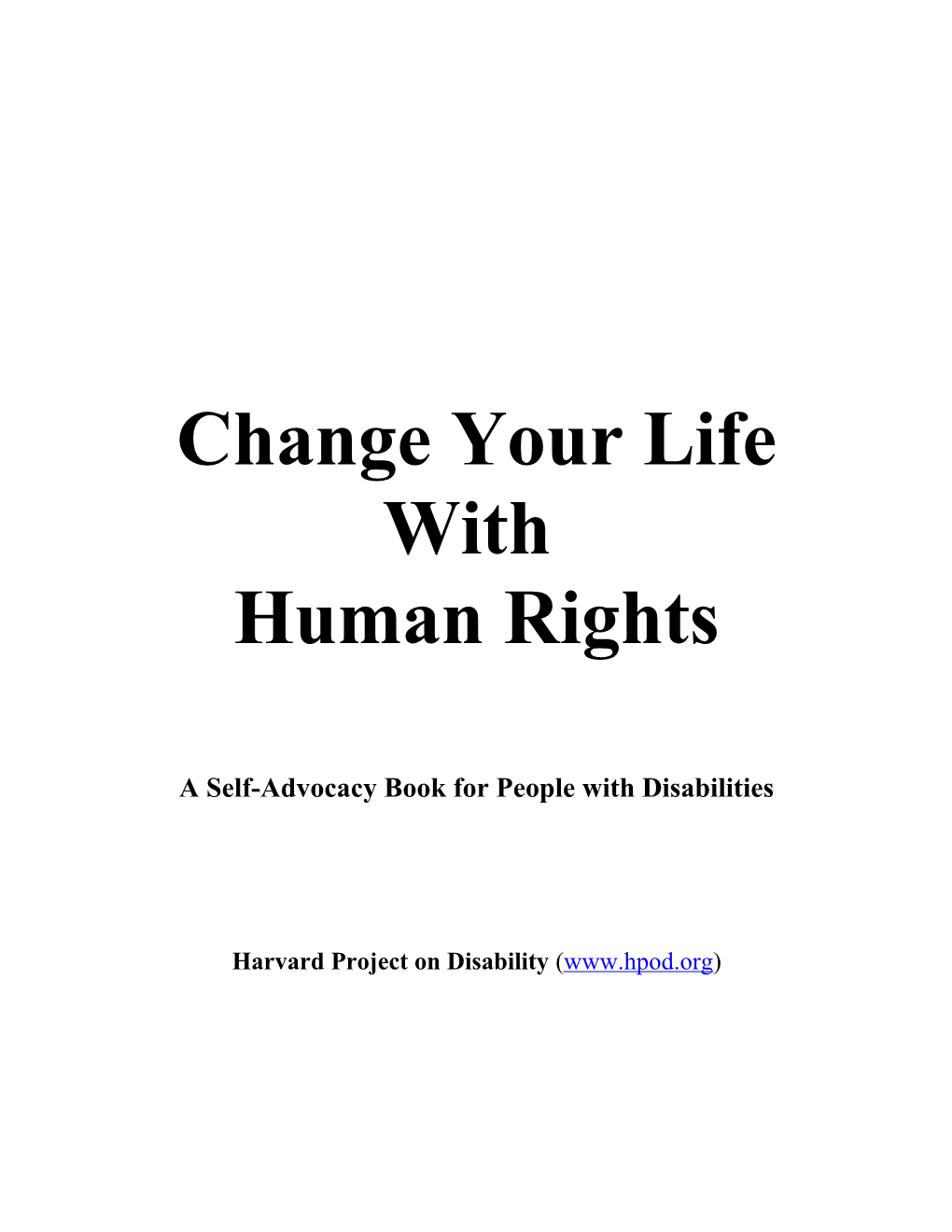 A Book for Self-Advocates