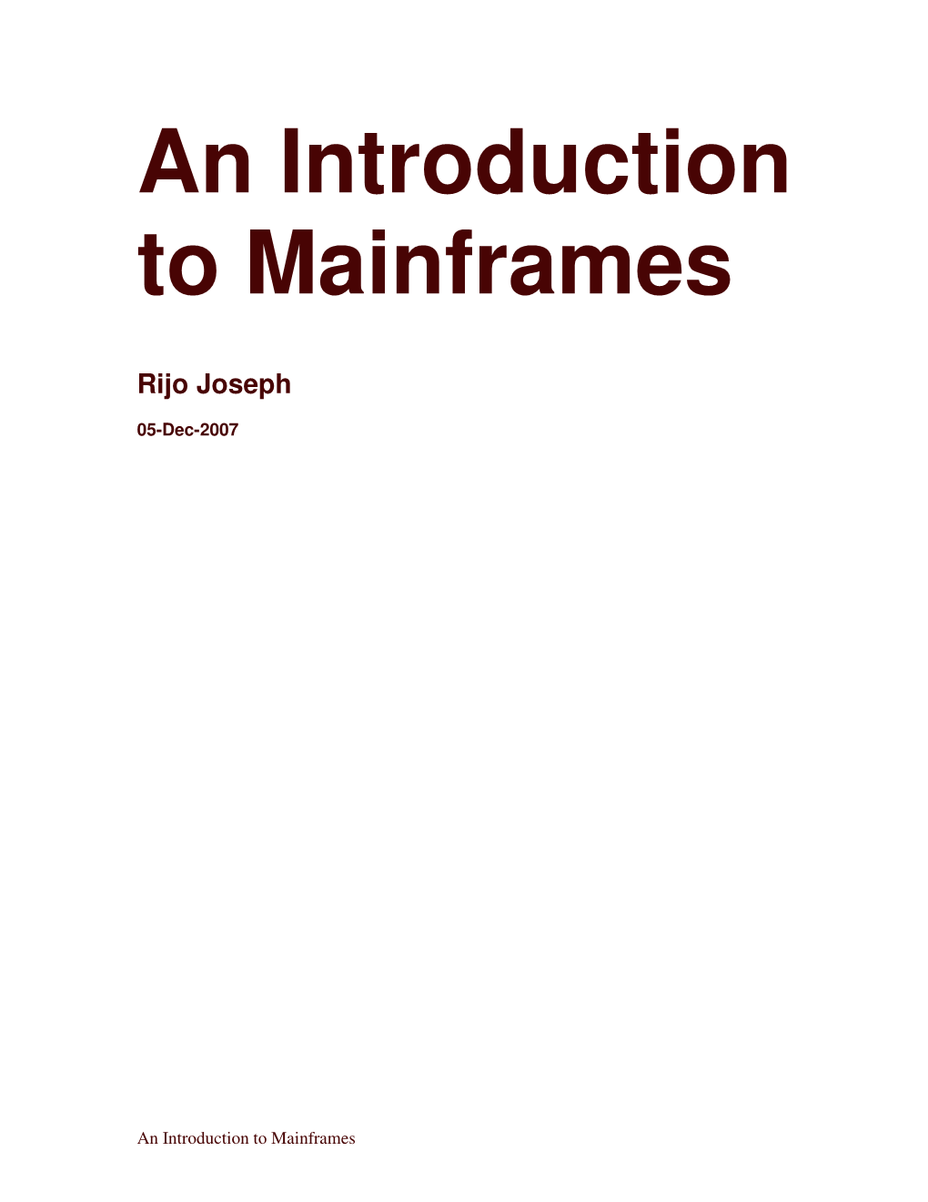 An Introduction to Mainframes.Pdf