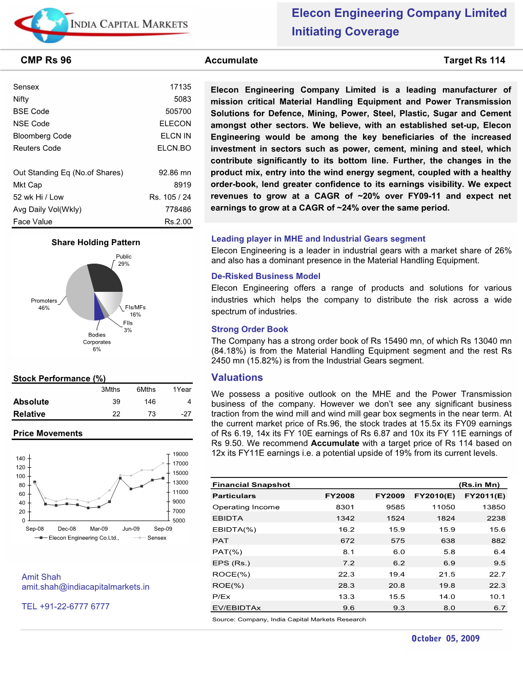 Elecon Engineering Company Limited Initiating Coverage