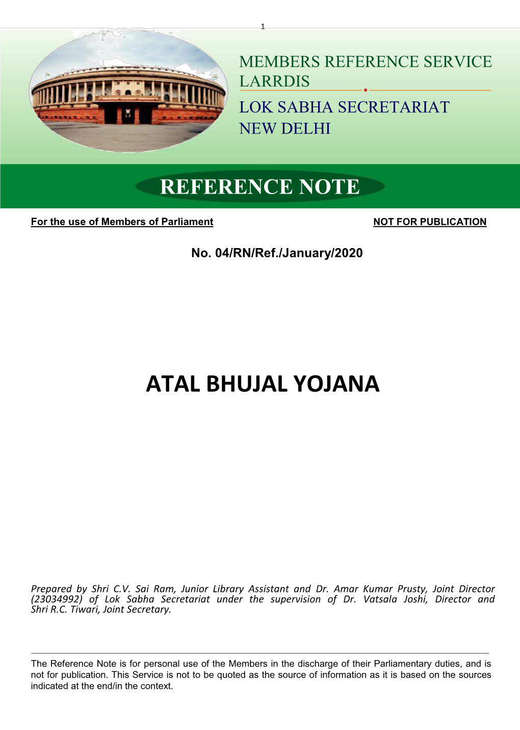 Atal Bhujal Yojana