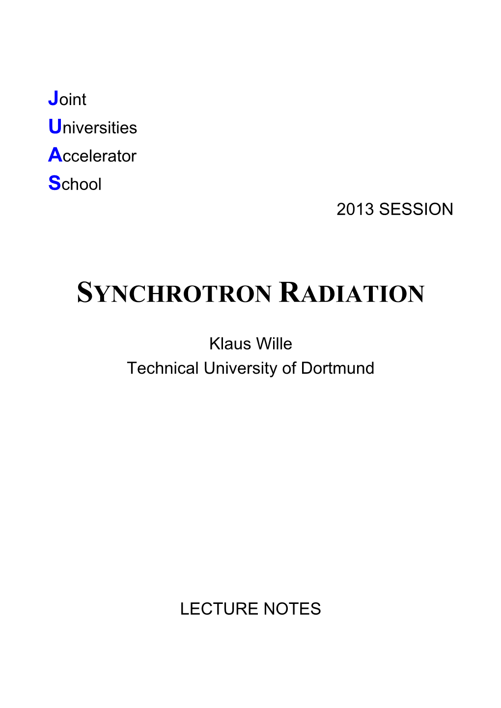 Synchrotron Radiation