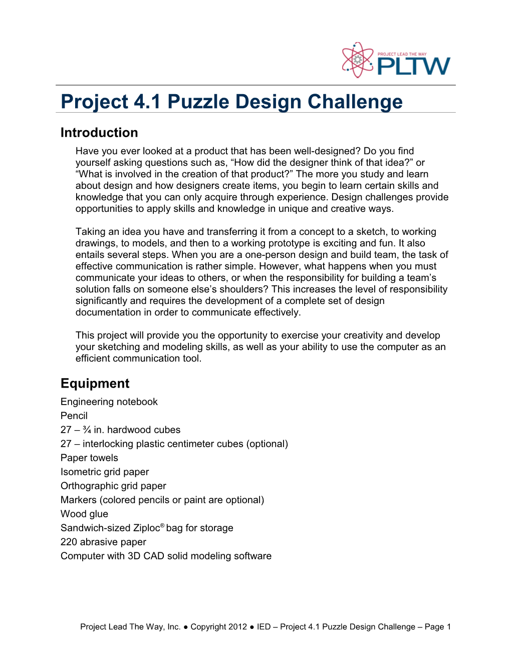 Project 4.1 Puzzle Design Challenge