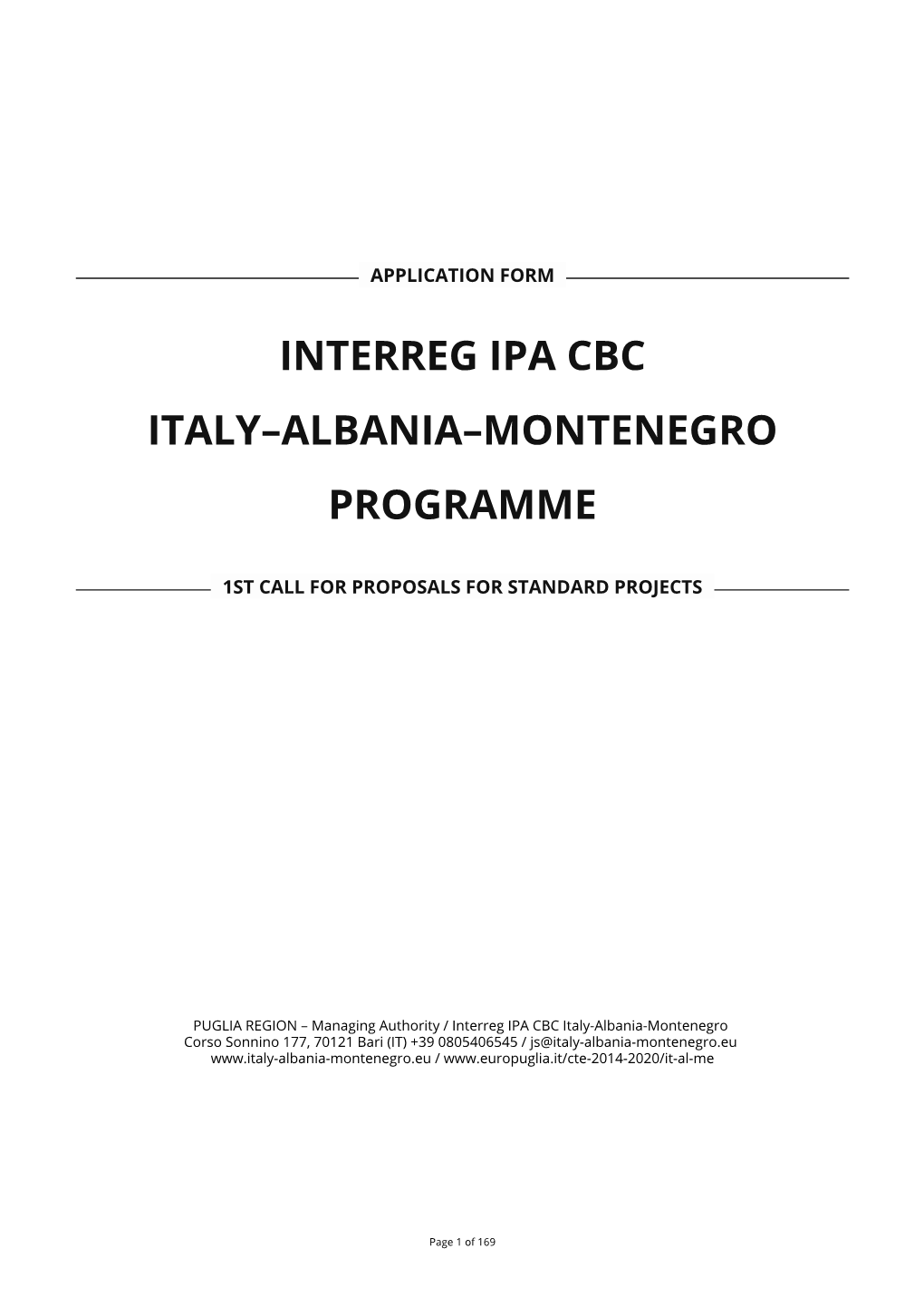 Interreg Ipa Cbc Italy–Albania–Montenegro Programme