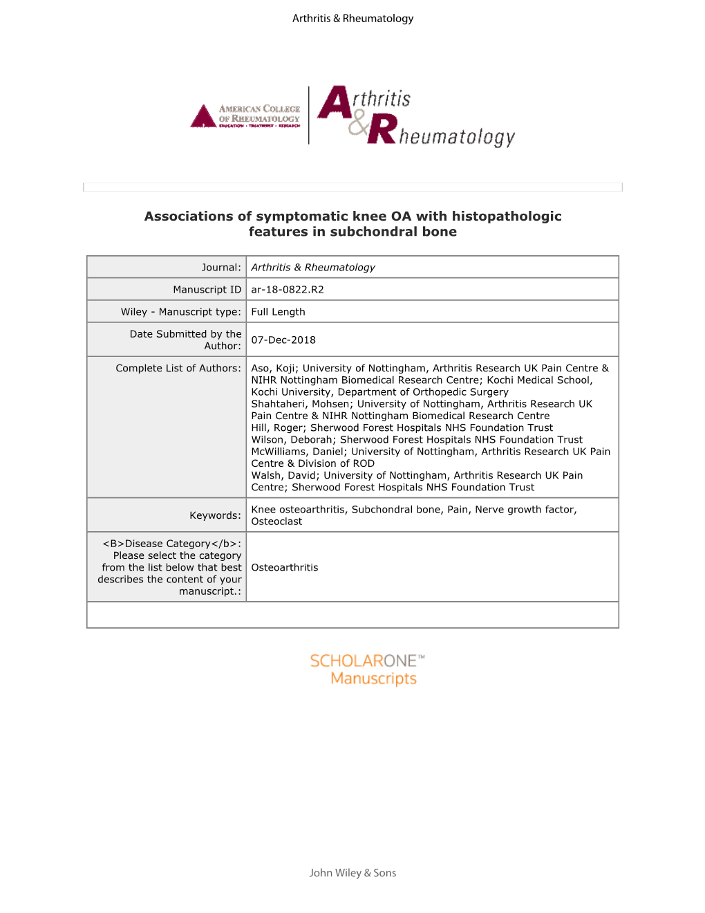 For Peer Review 318 Associations Between NGF and Osteoclasts