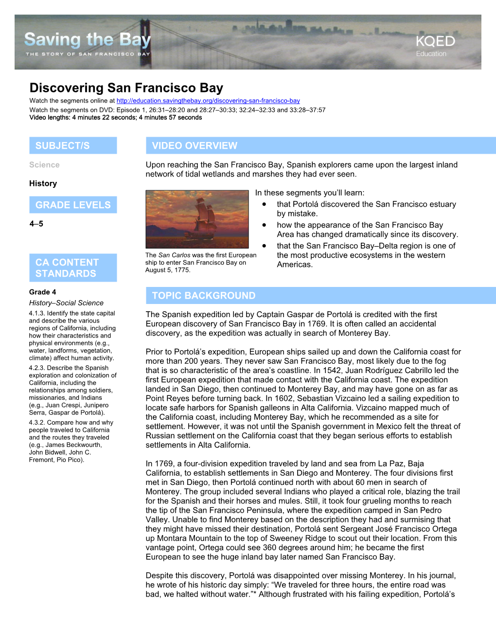 Discovering San Francisco Bay