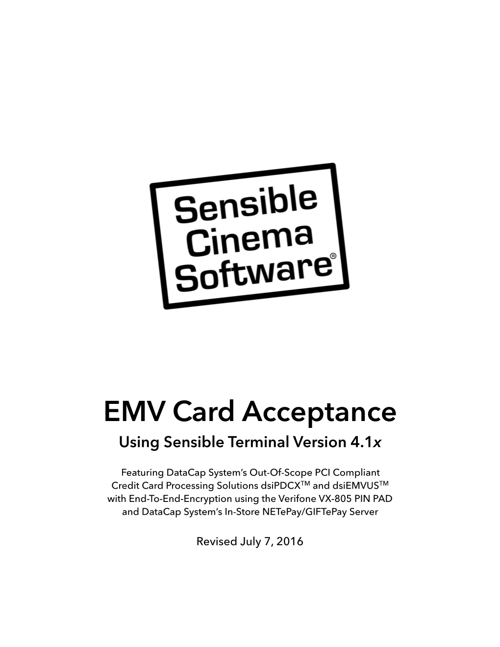 EMV Card Acceptance Using Sensible Terminal Version 4.1X