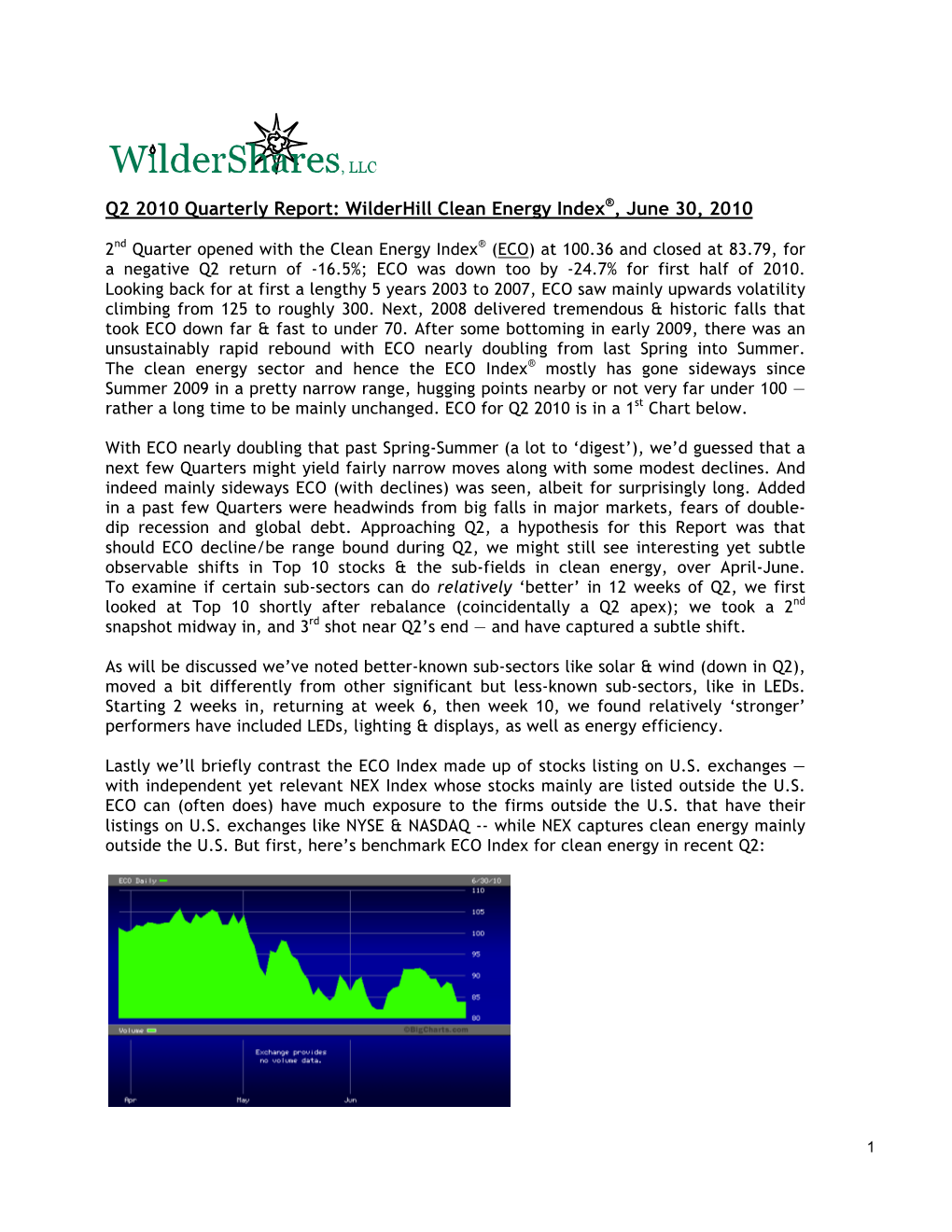 2010 Q2 ECO Quarterly Report