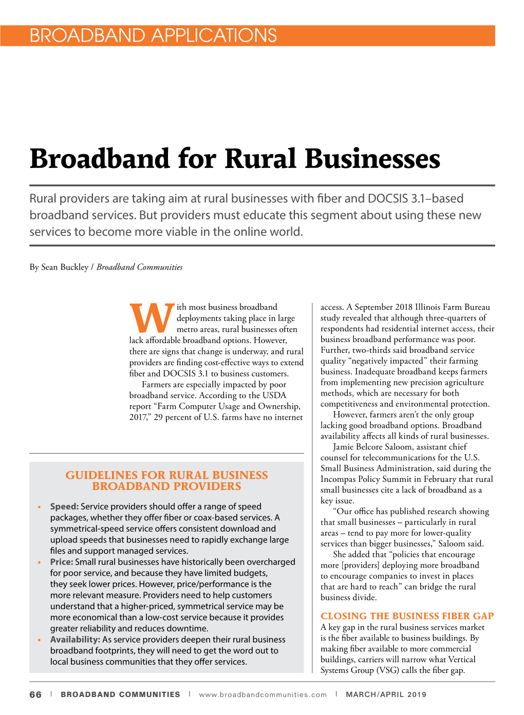 Broadband for Rural Businesses