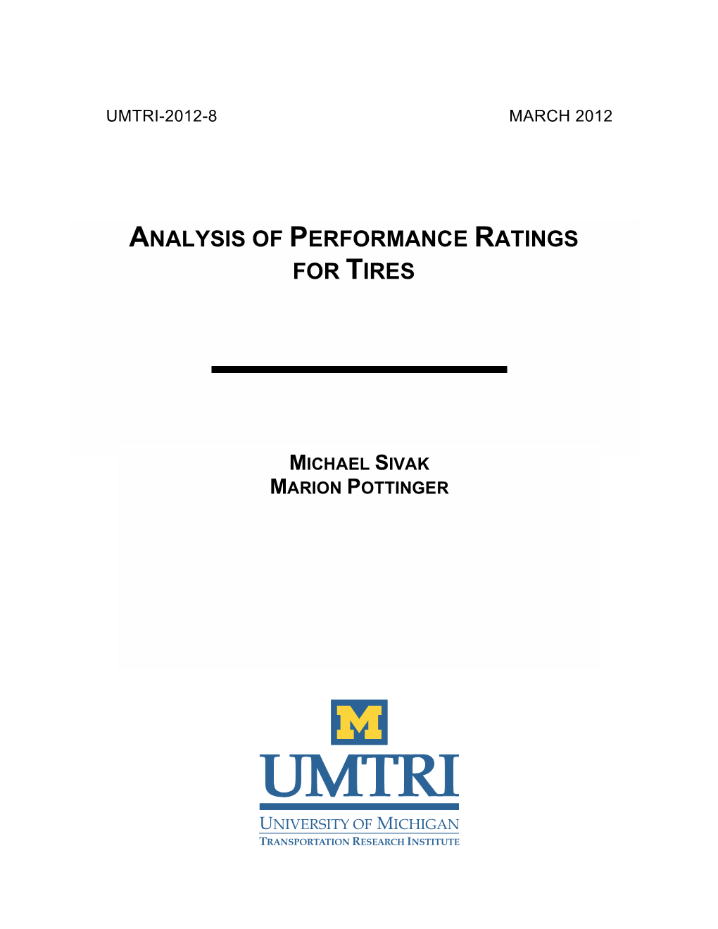 Analysis of Performance Ratings for Tires