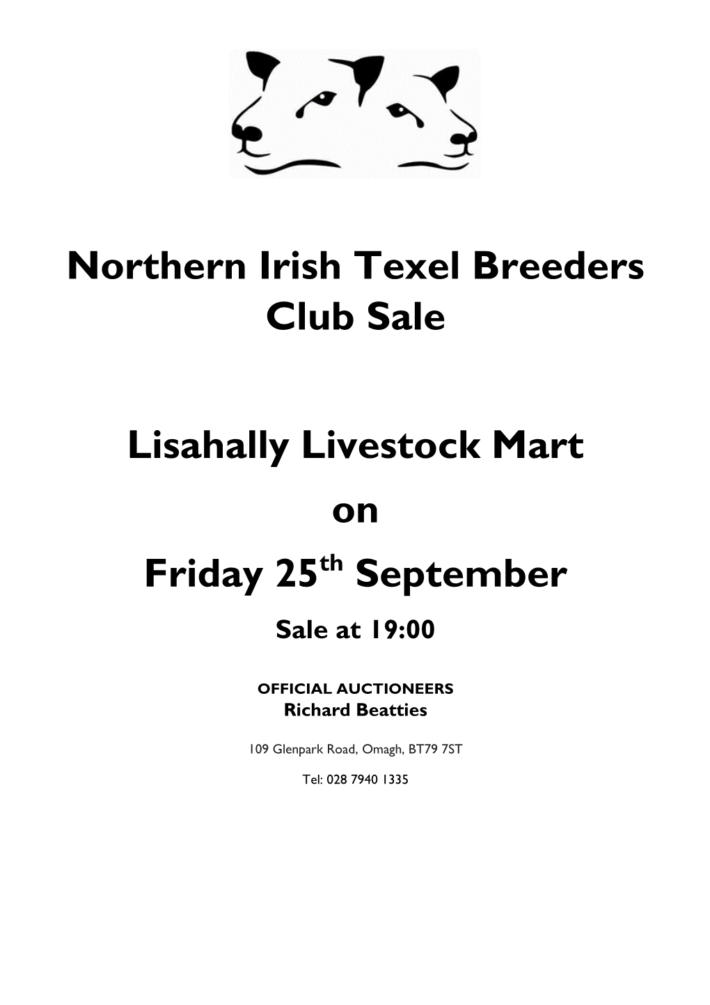 Northern Irish Texel Breeders Club Sale Lisahally Livestock Mart On