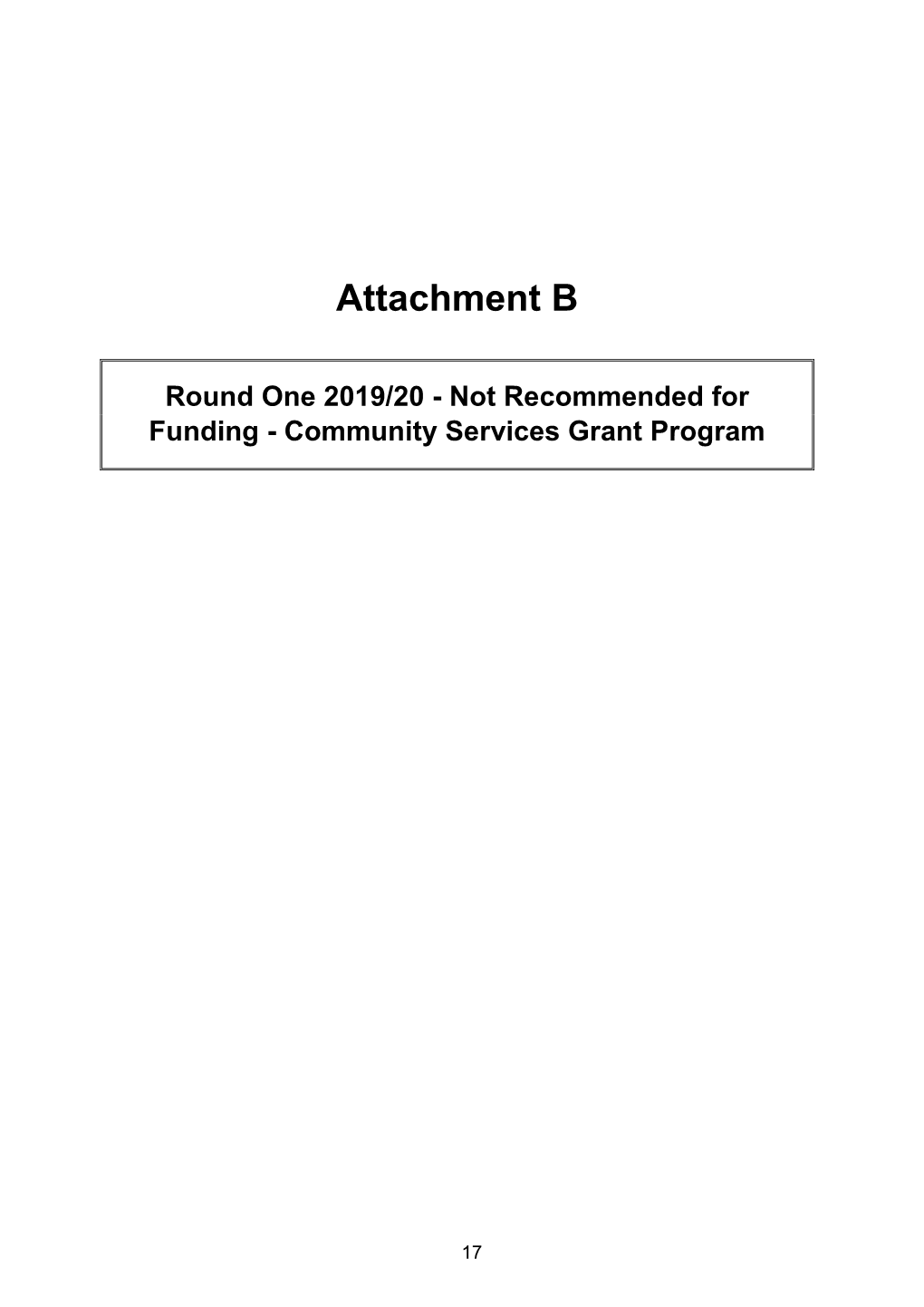 Attachment B