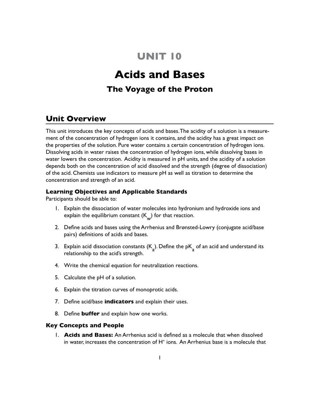 Acids and Bases the Voyage of the Proton