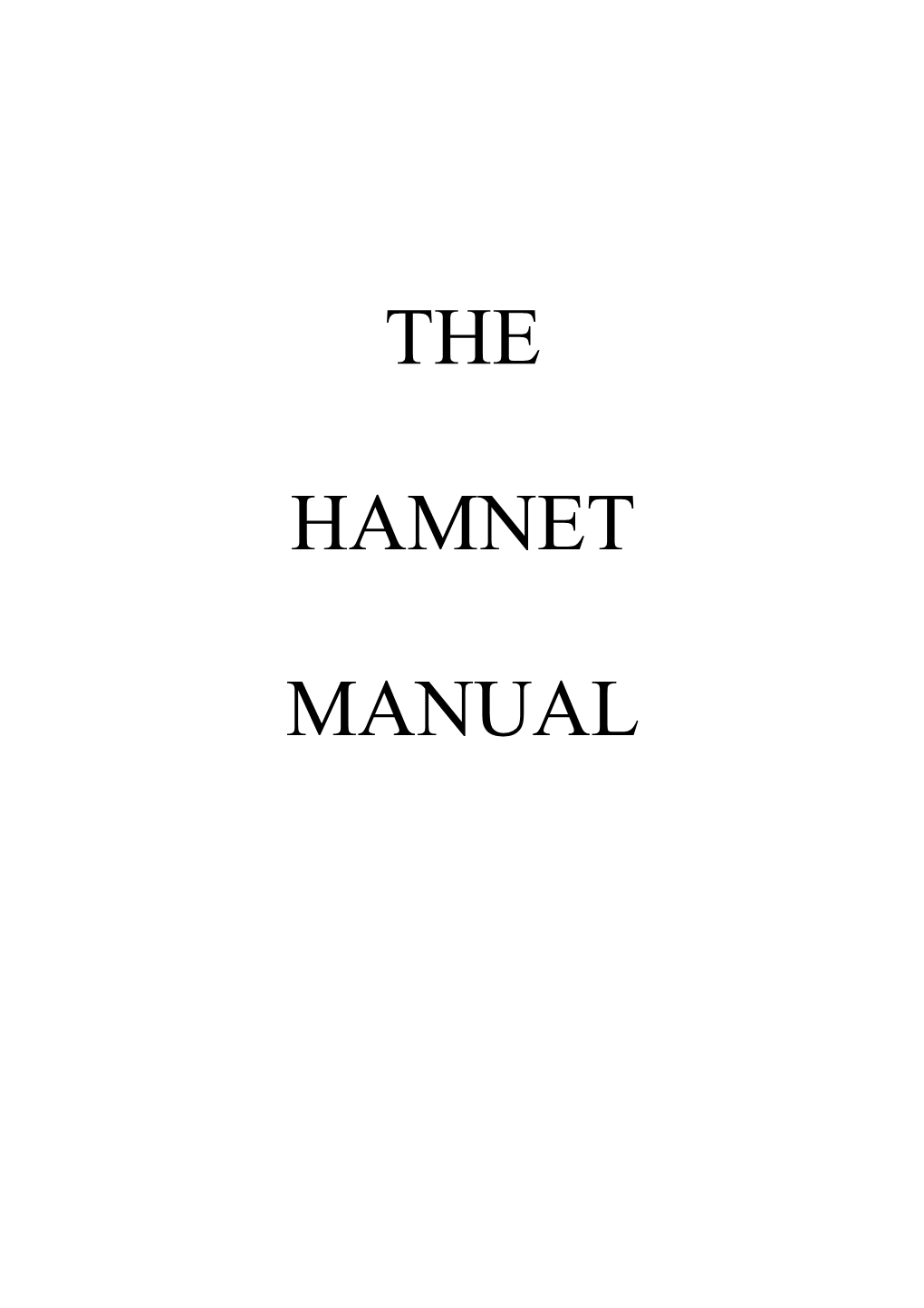 Hamnet Manual October 1997