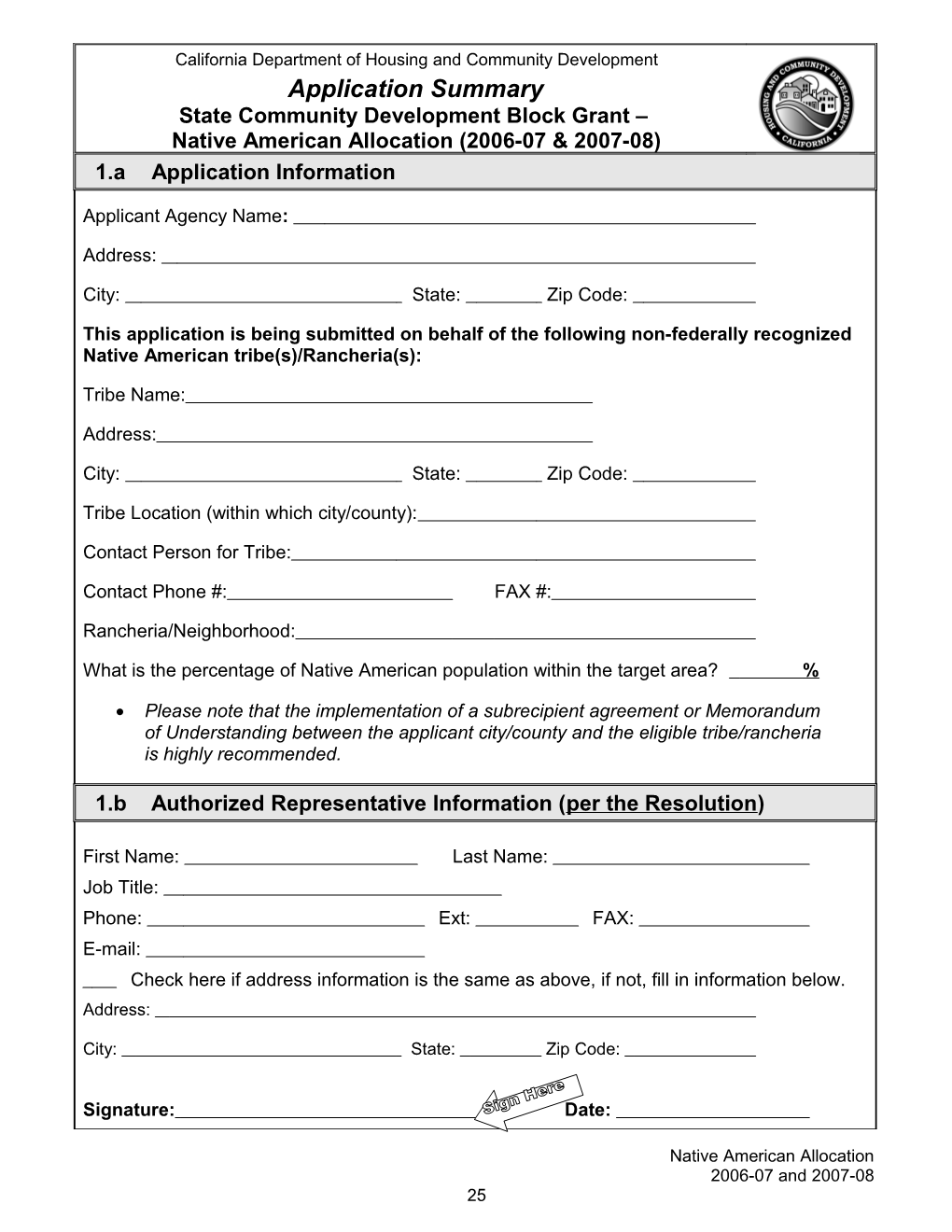 Application for Funding