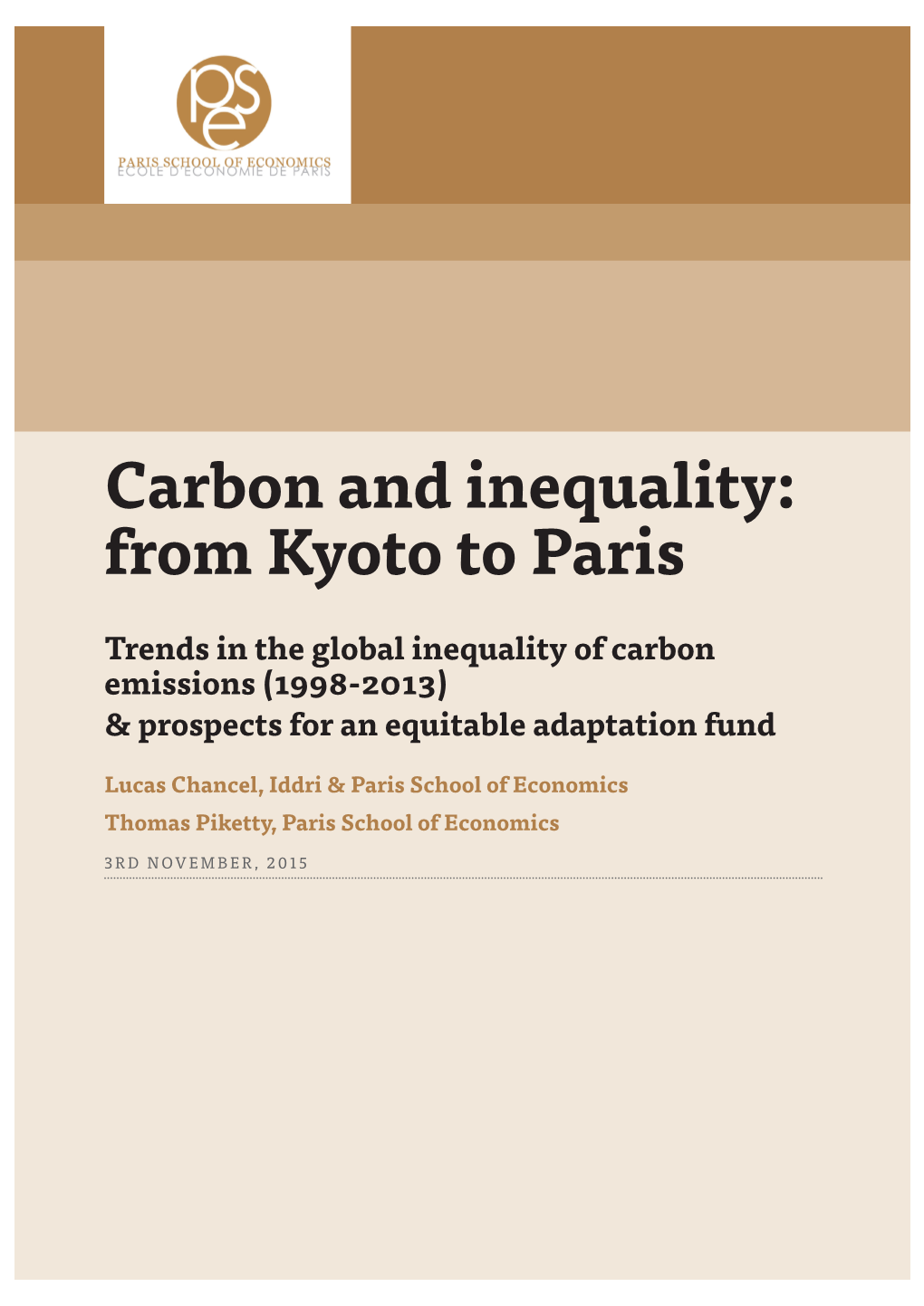 Carbon and Inequality: from Kyoto to Paris