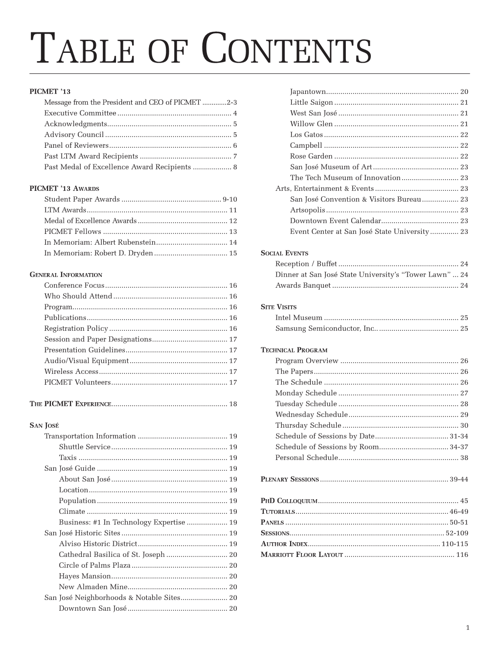 Table of Contents