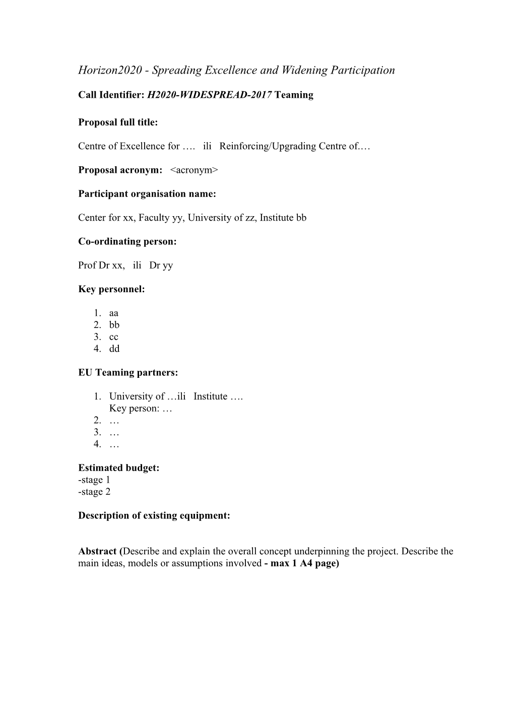 INCO-WBC Specific Support Action (FP6-2004-INCO-WBC/SSA-3)