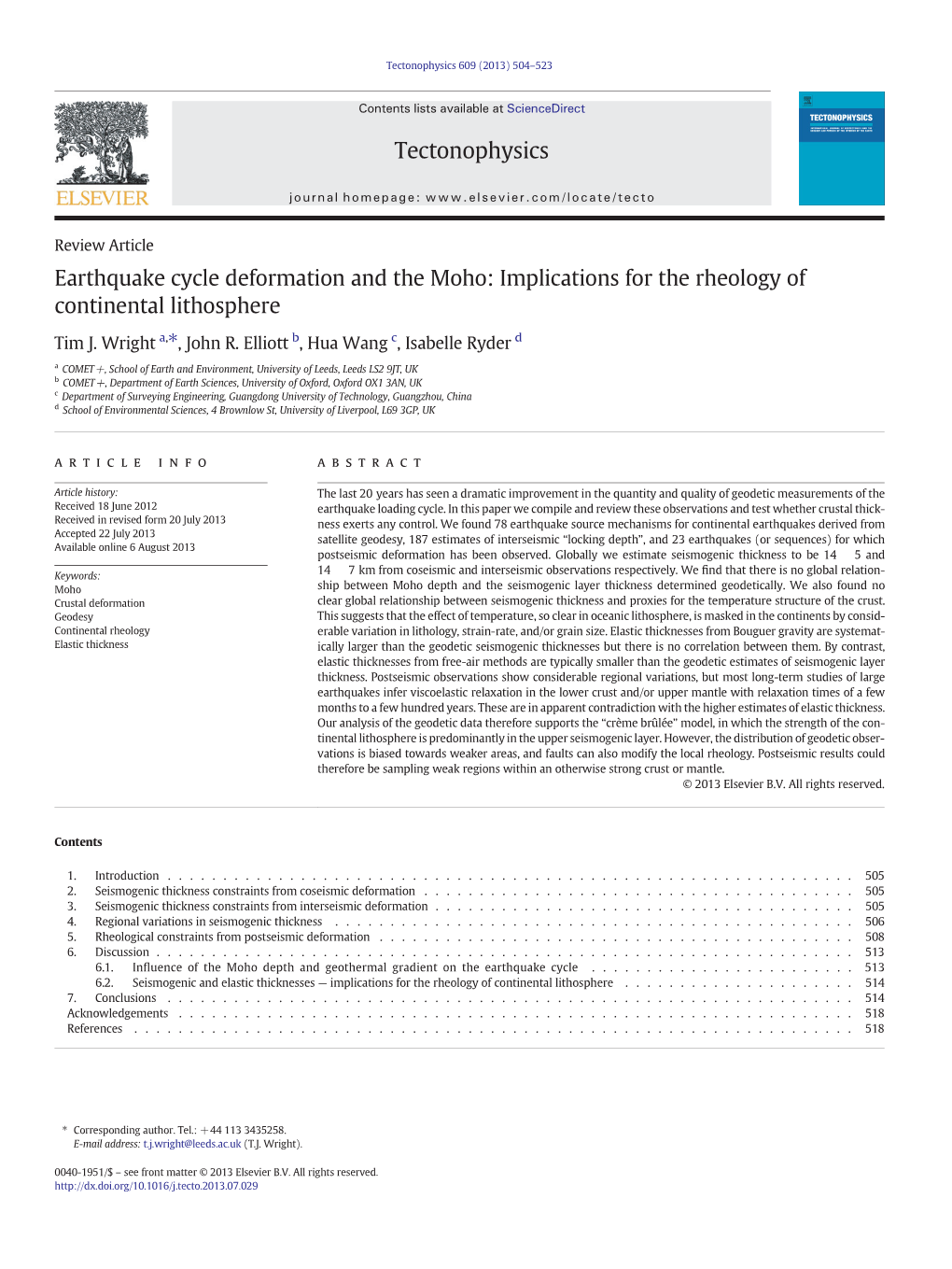 Earthquake Cycle Deformation and the Moho: Implications for the Rheology of Continental Lithosphere