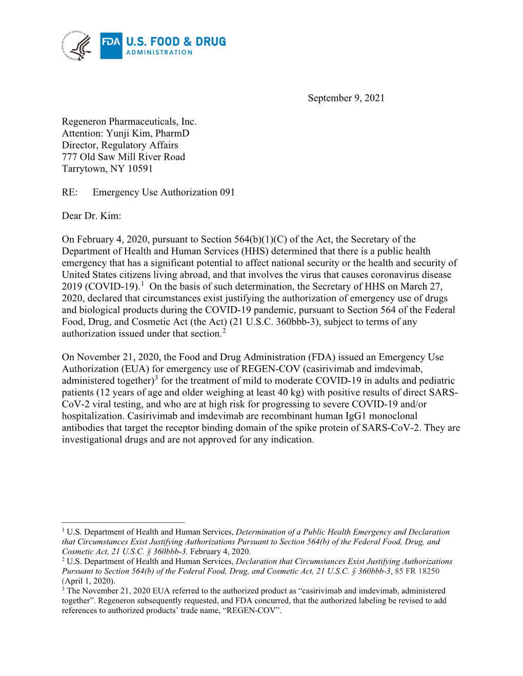 FDA Letter of Authorization