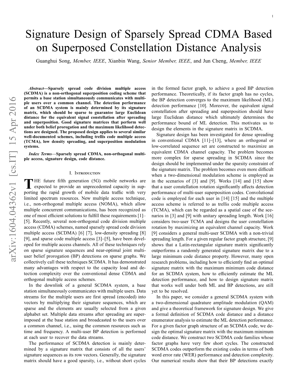 Signature Design of Sparsely Spread CDMA Based on Superposed