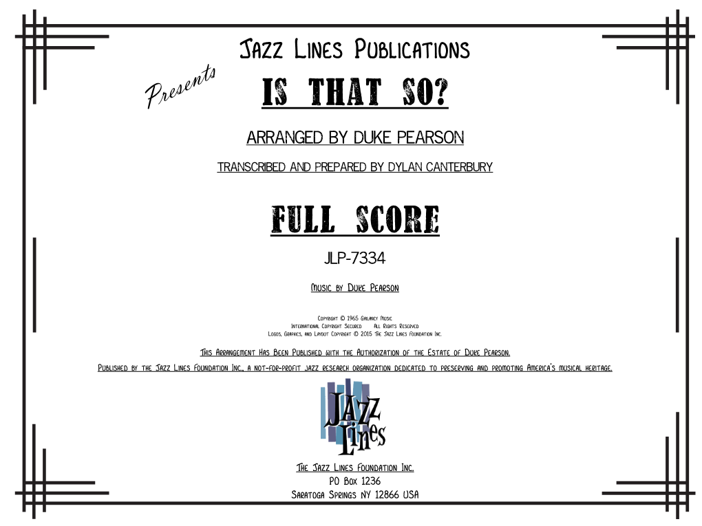 Jazz Lines Publications